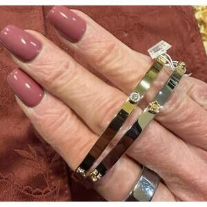 Coach Open Circle C & Heart Bangle Set Multi NWT HTF